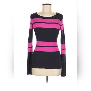 Express Black and Pink Striped Sweater Med